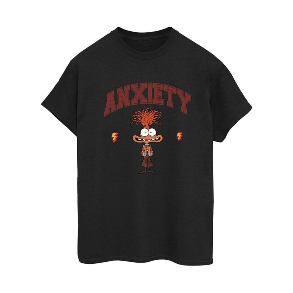 Inside Out 2 Womens/Ladies Anxiety Collegiate Cotton Boyfriend T-Shirt / Black